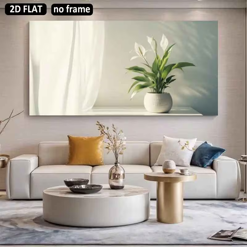(1PC Unframe)2D Flat, 2D Flat  - Peace Lily White recensie en prijs